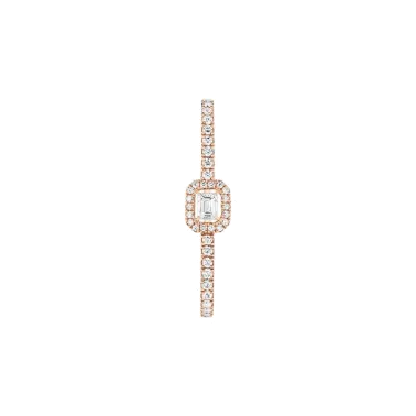 Boucle d'oreille clip Messika My Twin en or rose et diamant émeraude 0,10 carat