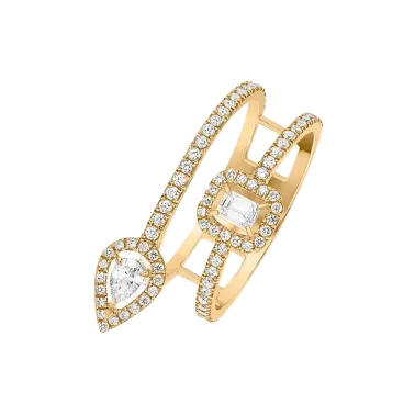 Bague Messika My Twin 2 rangs en or jaune et diamants