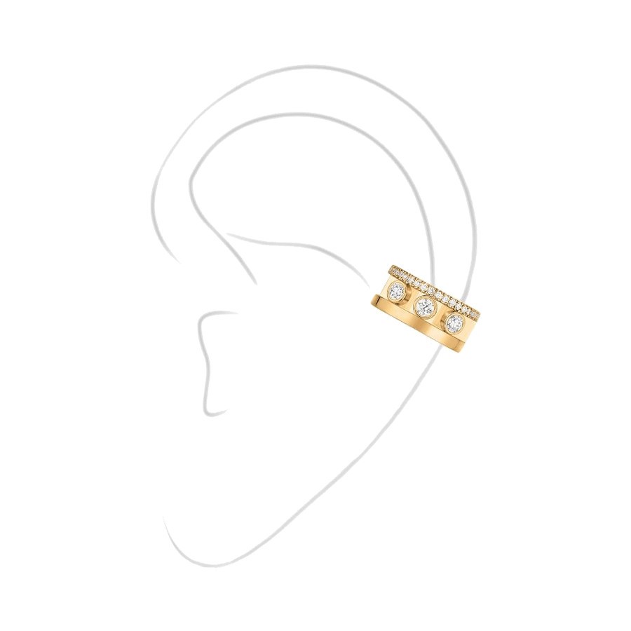 Boucle d'oreille clip Messika Move Romane en or jaune et diamants