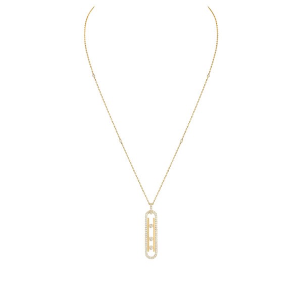 Collier Messika Move 10th petit modèle en or jaune et diamants