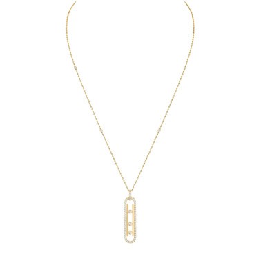 Collier Messika Move 10th petit modèle en or jaune et diamants