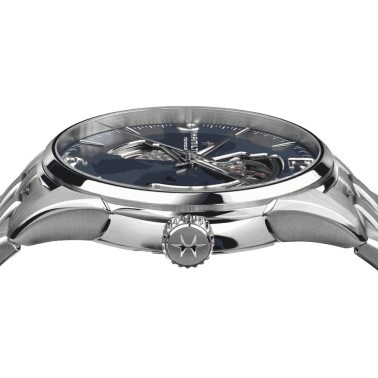 Watch Hamilton Jazzmaster Open Heart automatic blue dial stainless steel bracelet 42 mm H32705141
