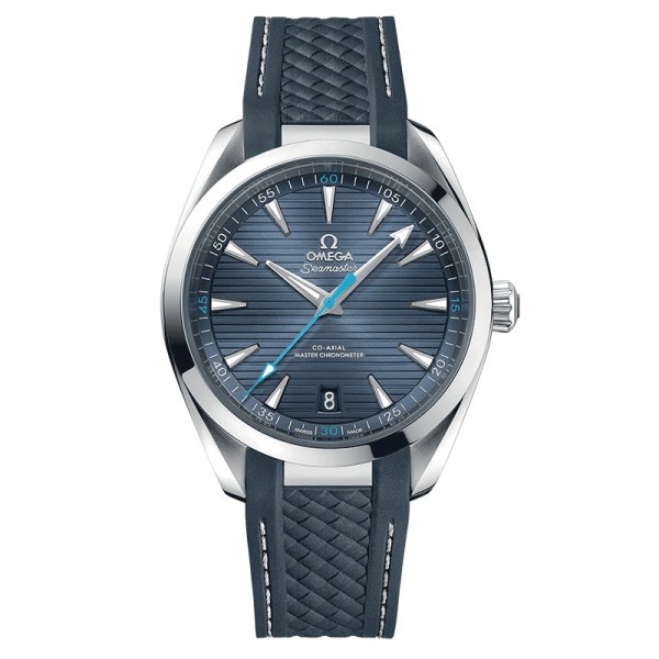 Montre Omega Seamaster Aqua Terra 150 m Co-Axial Master Chronometer cadran bleu bracelet caoutchouc 41 mm