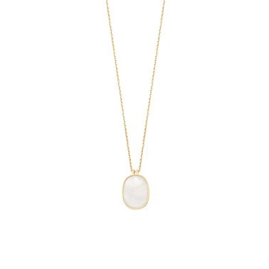 Collier Claverin Organic en or jaune et nacre blanche