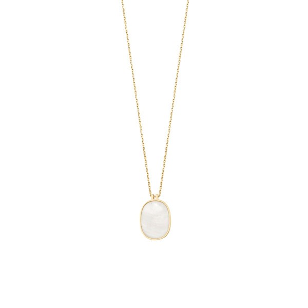 Collier Claverin Organic en or jaune et nacre blanche