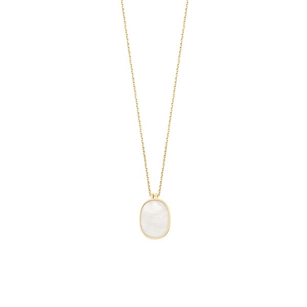 Collier Claverin Organic en or jaune et nacre blanche