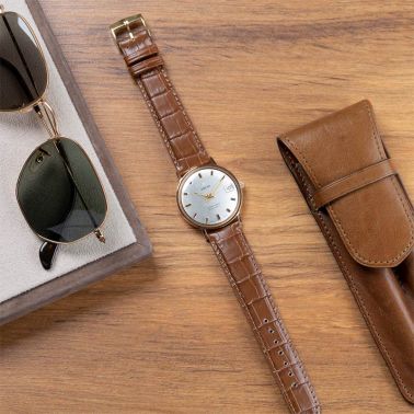 Automatic Enicar watch in 18-carat pink gold 1960s 34 mm