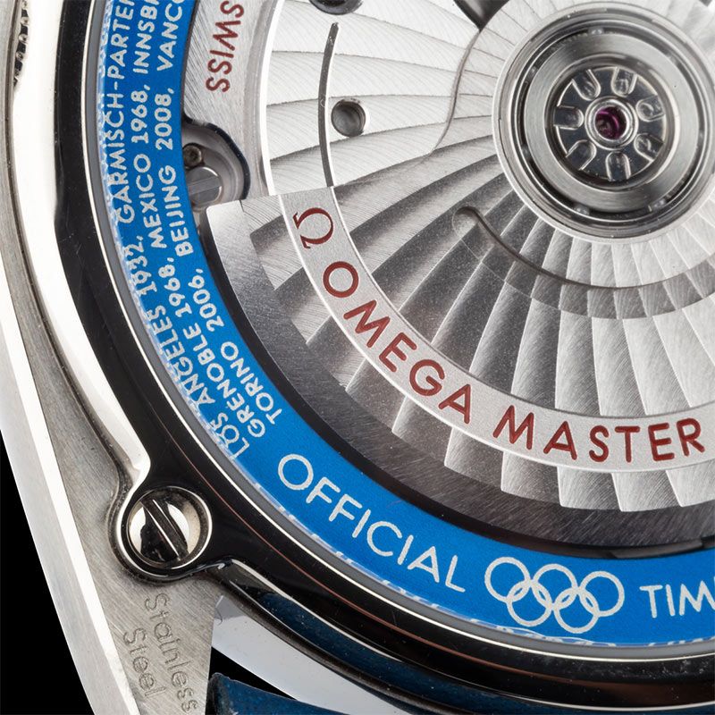 Omega Seamaster Olympic Games watch white dial blue leather strap Limited Edition 2032 ex. 39.5 mm