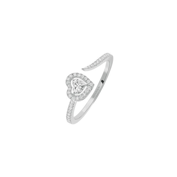 Ring Messika Joy Heart Paved in white gold and diamonds