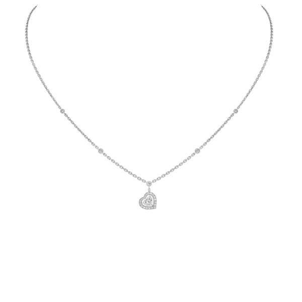 Collier Messika Joy Cœur en or blanc et diamants