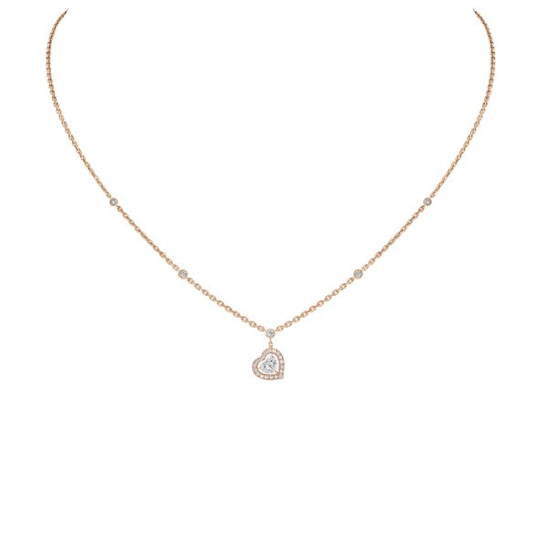 Collier Messika Joy Cœur en or rose et diamants