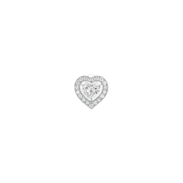 Earring Messika Joy Heart in white gold and diamonds