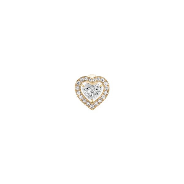 Earring Messika Joy Heart in pink gold and diamonds