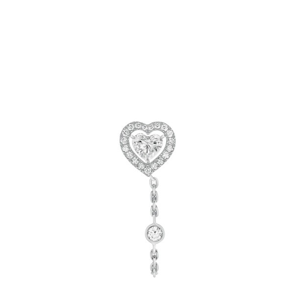 Earring Messika Joy Heart chain in white gold and diamonds