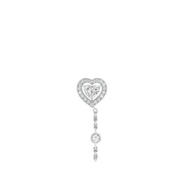 Earring Messika Joy Heart chain in white gold and diamonds
