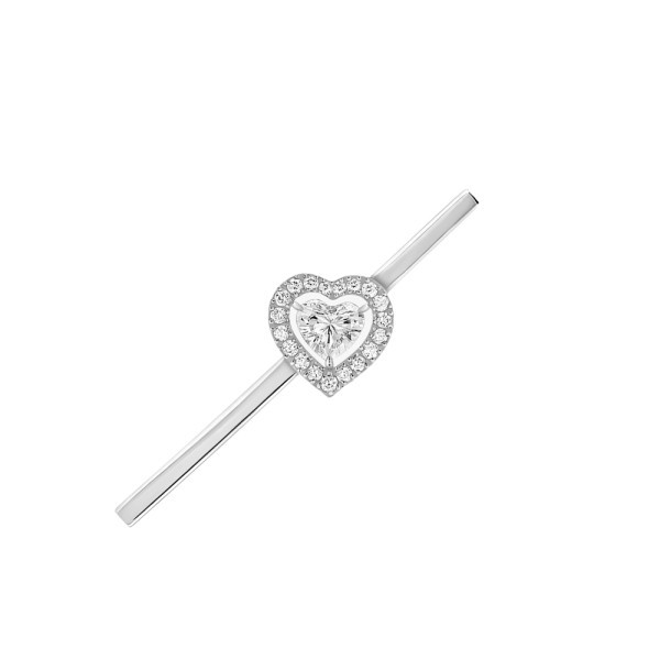 Earring Messika Joy Heart barrette in white gold and diamonds
