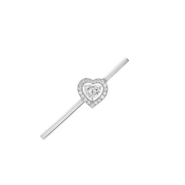 Earring Messika Joy Heart barrette in white gold and diamonds