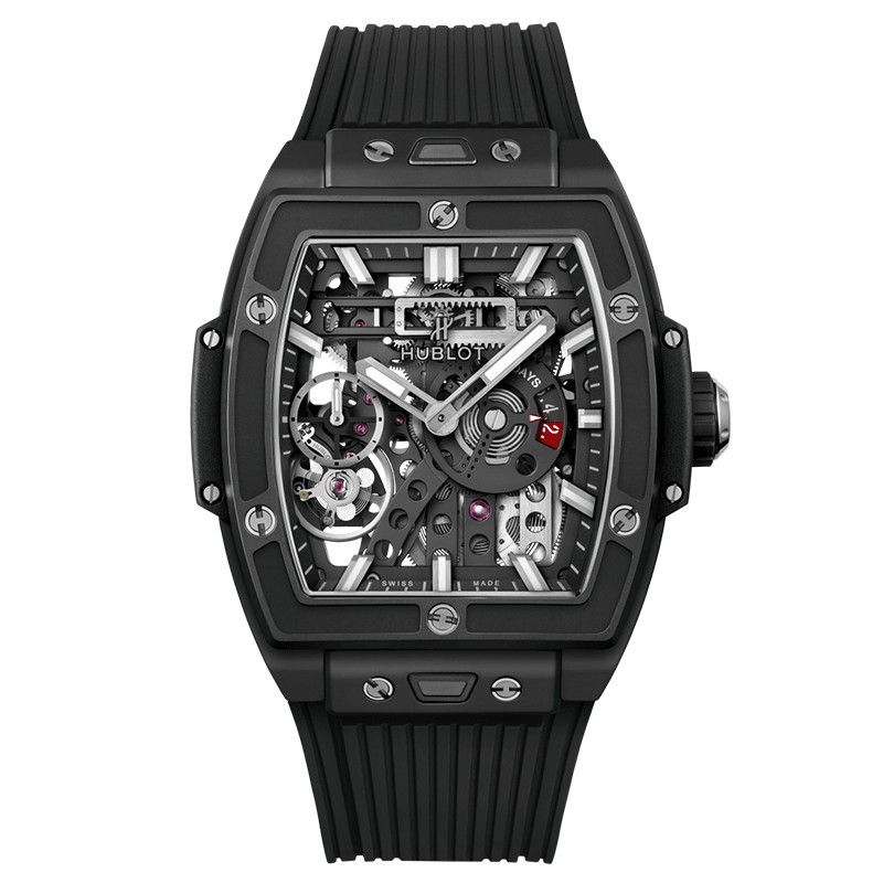 Montre Hublot Spirit of Big Bang Meca-10 Black Magic bracelet caoutchouc noir 45 mm