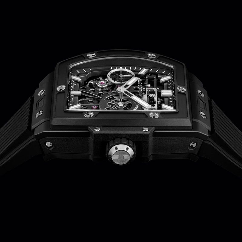 Montre Hublot Spirit of Big Bang Meca-10 Black Magic bracelet caoutchouc noir 45 mm