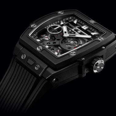 Montre Hublot Spirit of Big Bang Meca-10 Black Magic bracelet caoutchouc noir 45 mm