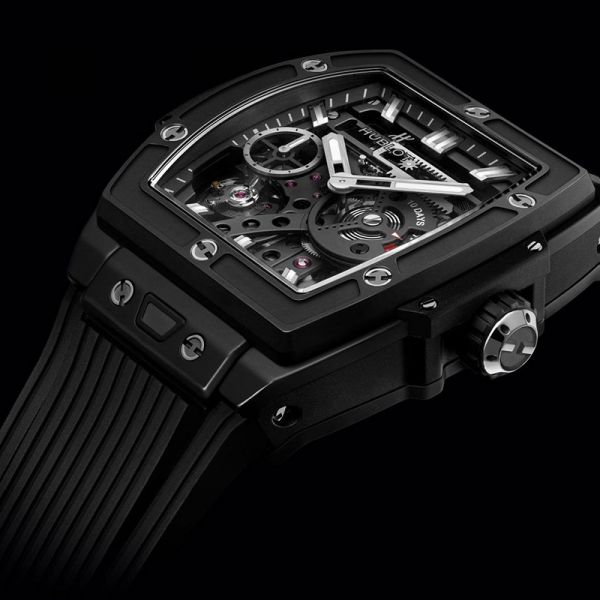 Montre Hublot Spirit of Big Bang Meca-10 Black Magic bracelet caoutchouc noir 45 mm