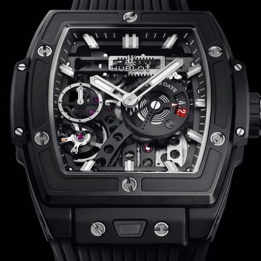 Montre Hublot Spirit of Big Bang Meca-10 Black Magic bracelet caoutchouc noir 45 mm