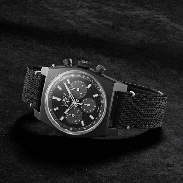 Zenith Chronomaster Revival Shadow watch grey dial black leather strap 37 mm