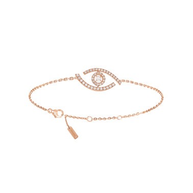 Bracelet Messika Lucky Eye Pavé en or rose et diamants