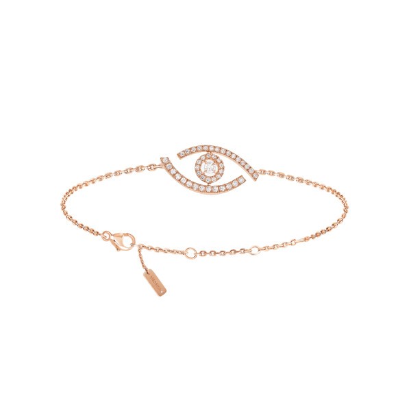 Bracelet Messika Lucky Eye Pavé en or rose et diamants