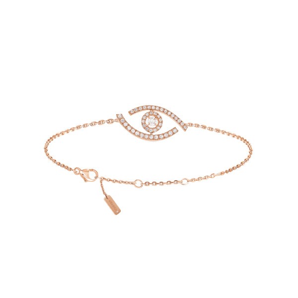 Bracelet Messika Lucky Eye Paved in pink gold and diamonds
