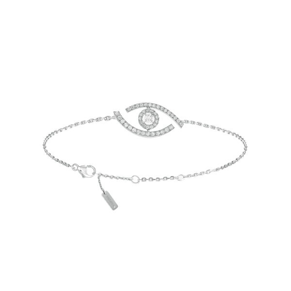 Bracelet Messika Lucky Eye Pavé en or blanc et diamants