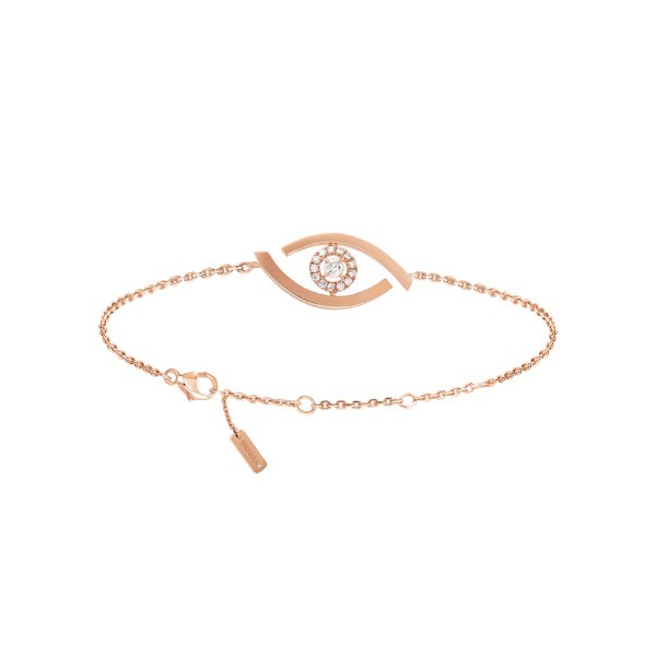 Bracelet Messika Lucky Eye in pink gold and diamonds