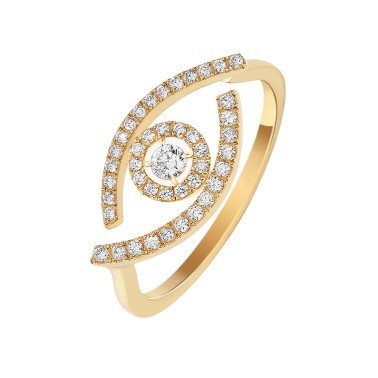 Bague Messika Lucky Eye Pavée en or jaune et diamants