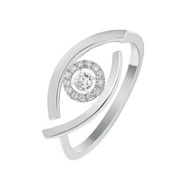 Bague Messika Lucky Eye en or blanc et diamants