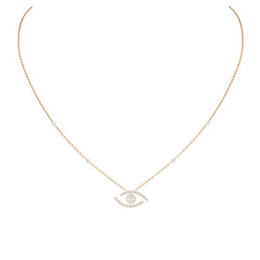 Collier Messika Lucky Eye Pavé en or jaune et diamants