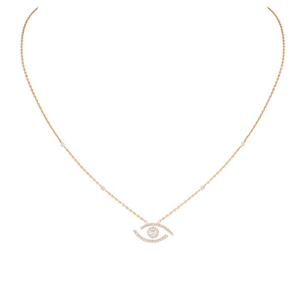 Collier Messika Lucky Eye Pavé en or jaune et diamants