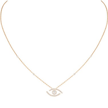 Collier Messika Lucky Eye Pavé en or jaune et diamants