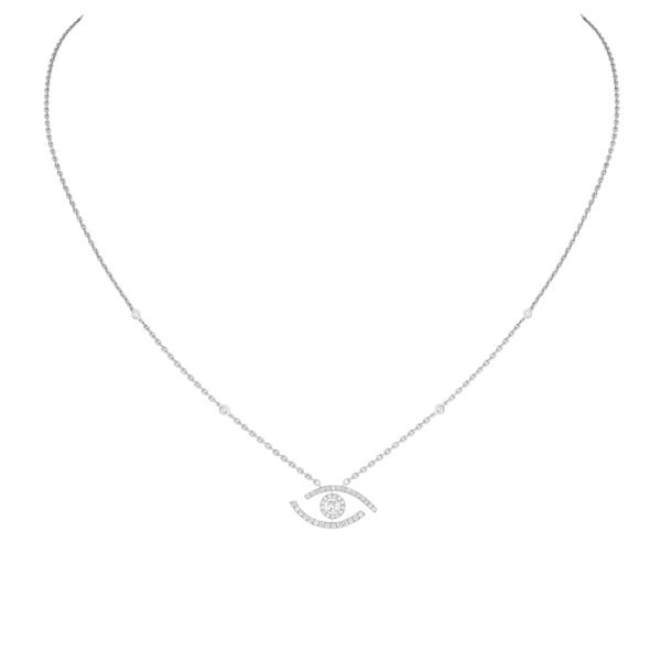 Necklace Messika Lucky Eye Paved in white gold and diamonds