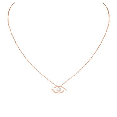 Collier Messika Lucky Eye en or rose et diamants