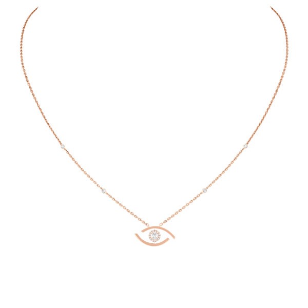 Collier Messika Lucky Eye en or rose et diamants
