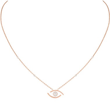 Collier Messika Lucky Eye en or rose et diamants