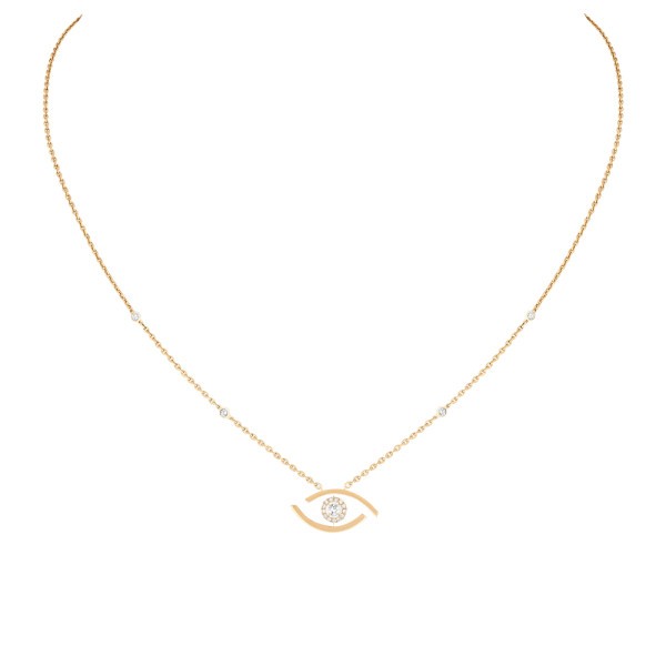 Necklace Messika Lucky Eye in yellow gold and diamonds