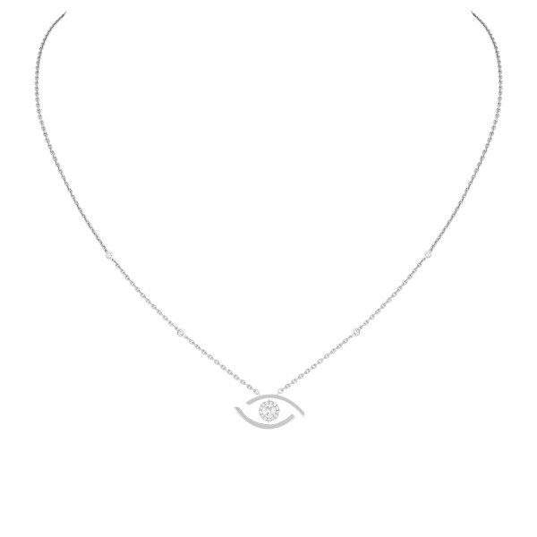 Necklace Messika Lucky Eye in white gold and diamonds