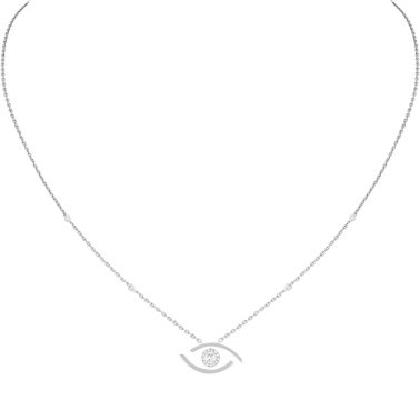 Collier Messika Lucky Eye en or blanc et diamants