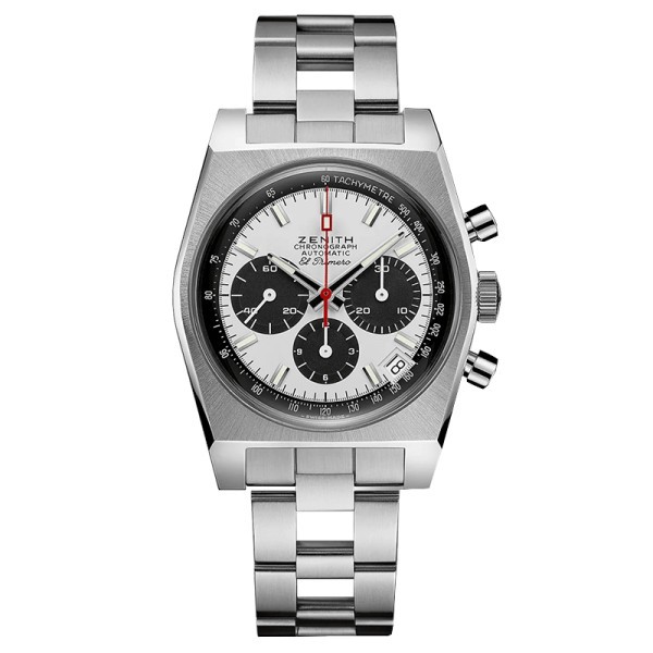 Zenith Chronomaster Revival El Primero A384 watch white dial steel stainless strap 37 mm