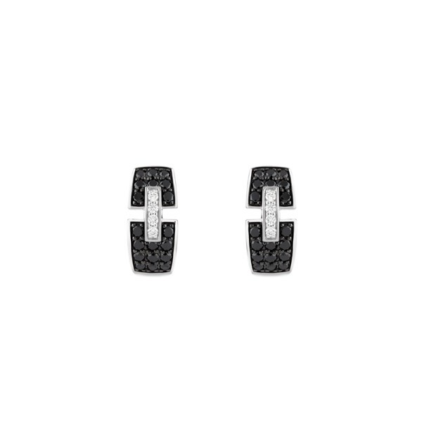 Boucles d'oreilles So Shocking Capricieuse en or blanc et diamants noirs