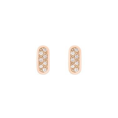 So Shocking Première fois Earrings pink gold and diamonds