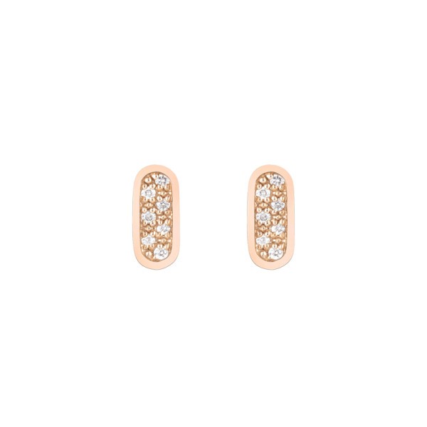 So Shocking Première fois Earrings pink gold and diamonds
