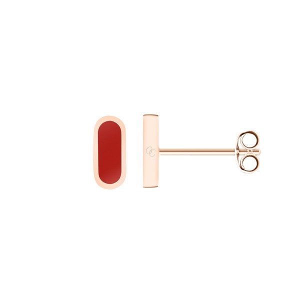 So Shocking Première fois Earrings pink gold and red ceramic