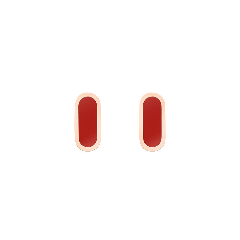 So Shocking Première fois Earrings pink gold and red ceramic